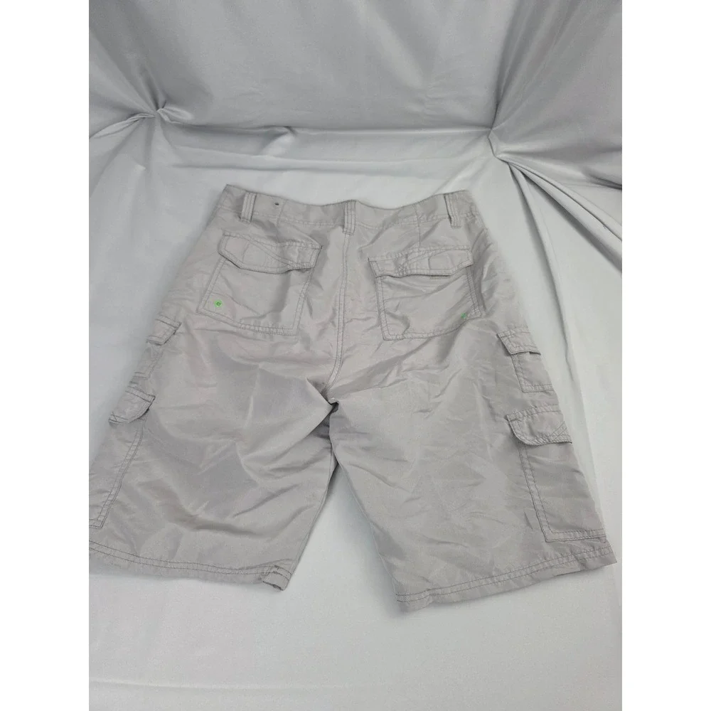 Plugg Co Mens Cargo Shorts Grey Multi Pocket Utility Outdoor Size 32